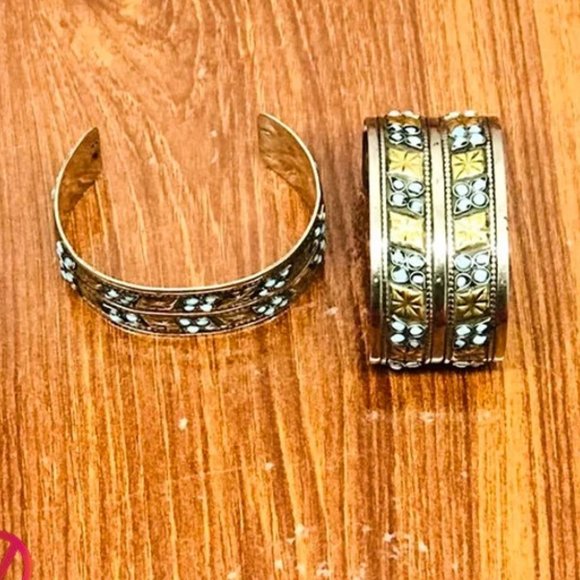 Single Vintage Tribal Cuff Bracelet Afghan Kuchi Cuff With Beads - Picture 4 of 9